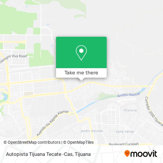 Autopista Tijuana Tecate -Cas map