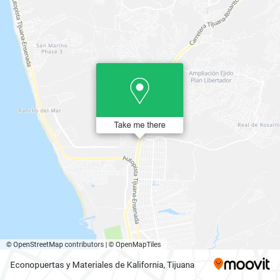 Econopuertas y Materiales de Kalifornia map