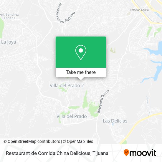 Mapa de Restaurant de Comida China Delicious