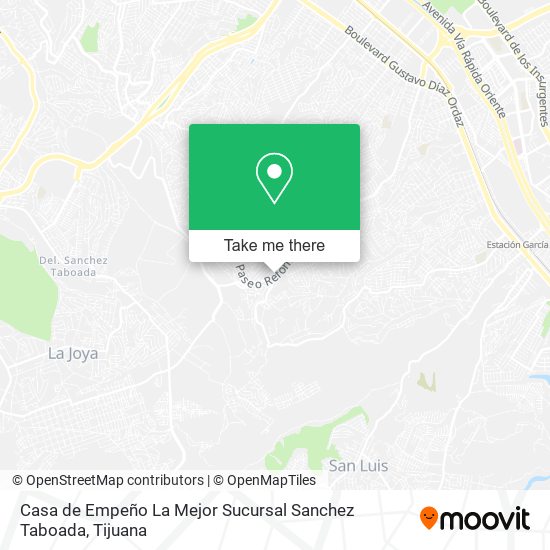 Mapa de Casa de Empeño La Mejor Sucursal Sanchez Taboada