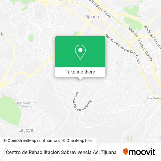 Mapa de Centro de Rehabilitacion Sobrevivencia Ac