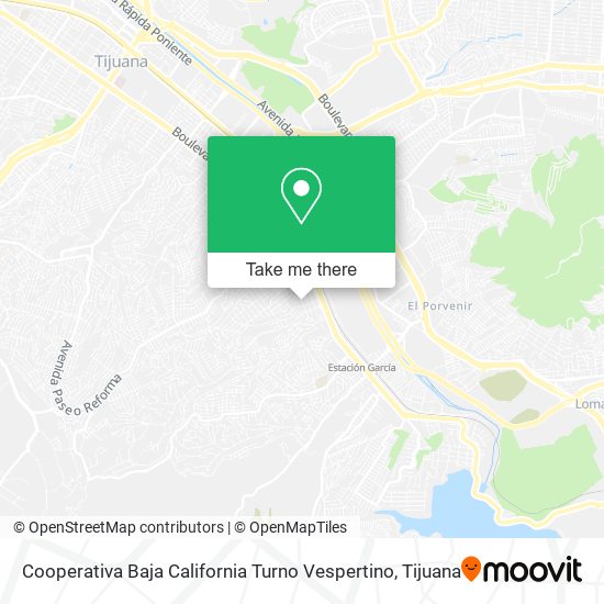 Cooperativa Baja California Turno Vespertino map