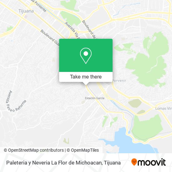 Mapa de Paleteria y Neveria La Flor de Michoacan