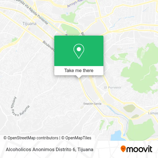 Alcoholicos Anonimos Distrito 6 map