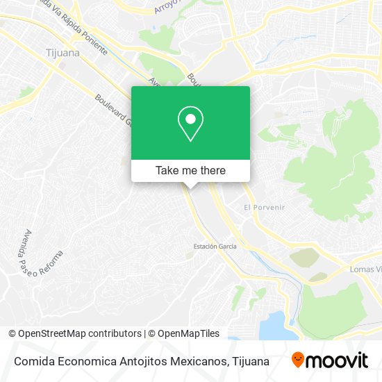 Mapa de Comida Economica Antojitos Mexicanos