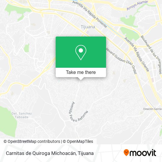 Carnitas de Quiroga Michoacán map