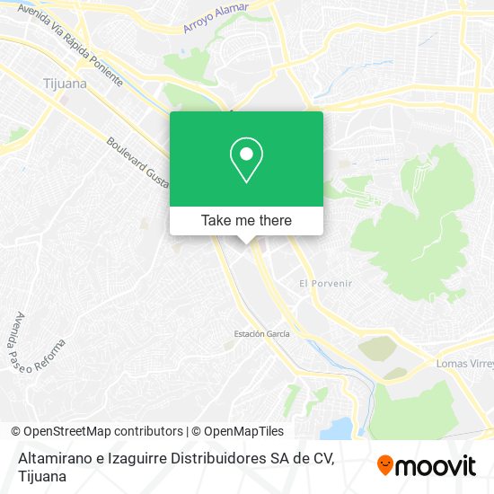 Altamirano e Izaguirre Distribuidores SA de CV map