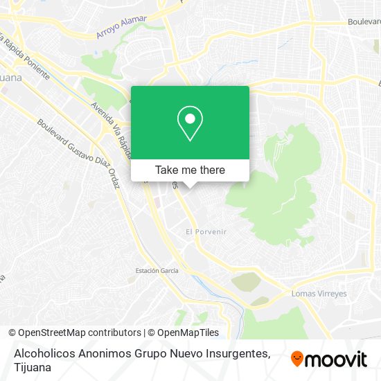 Mapa de Alcoholicos Anonimos Grupo Nuevo Insurgentes