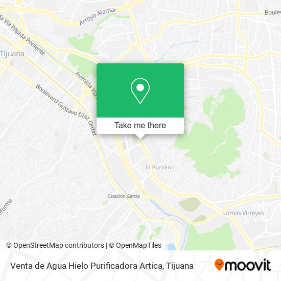 Mapa de Venta de Agua Hielo Purificadora Artica