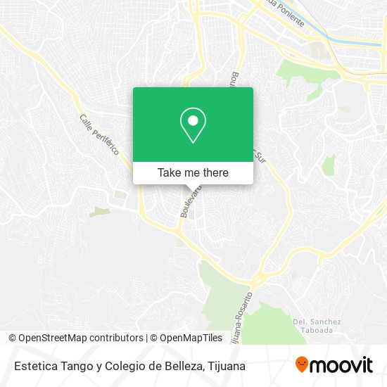 Mapa de Estetica Tango y Colegio de Belleza