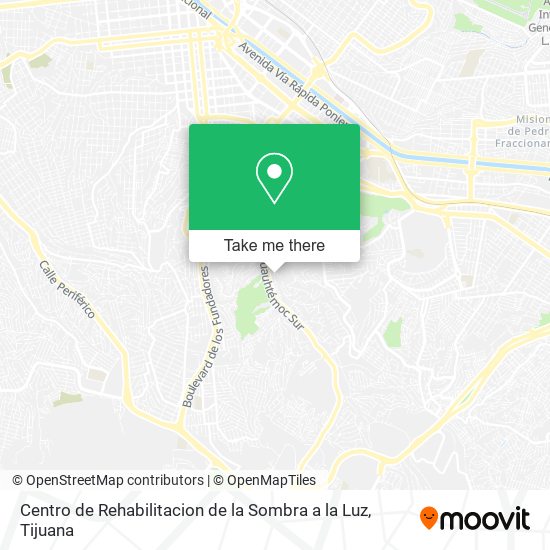 Mapa de Centro de Rehabilitacion de la Sombra a la Luz