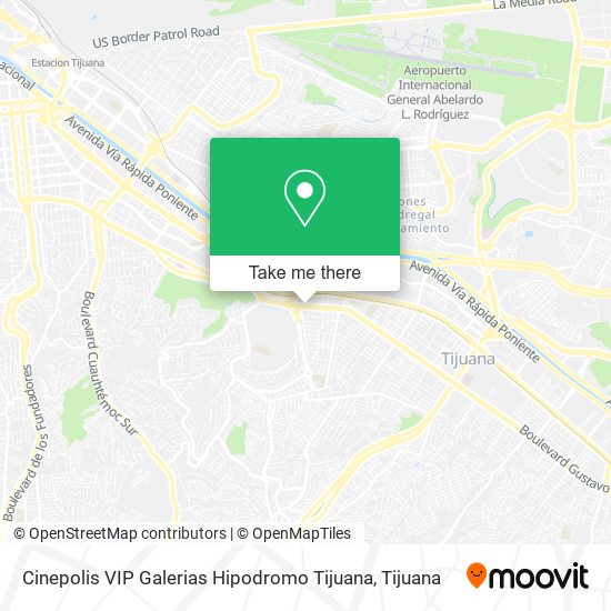 Cinepolis VIP Galerias Hipodromo Tijuana map