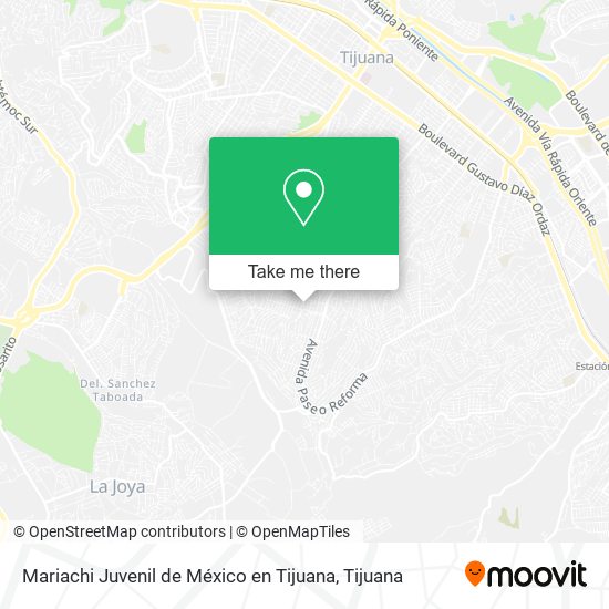 Mapa de Mariachi Juvenil de México en Tijuana