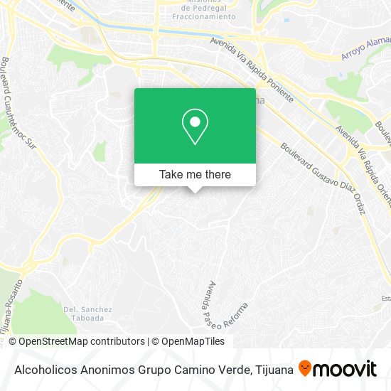 Mapa de Alcoholicos Anonimos Grupo Camino Verde