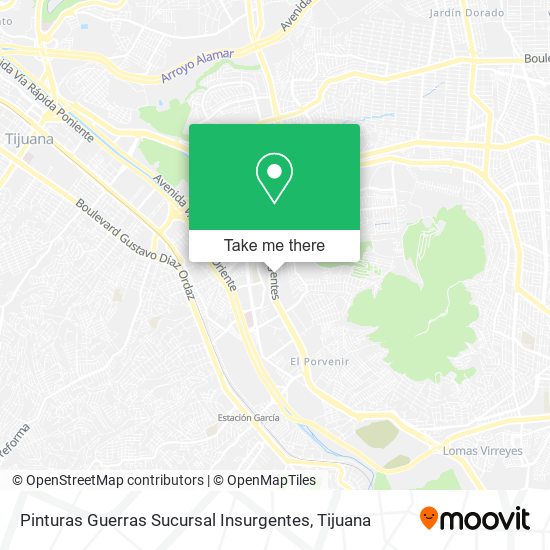 Pinturas Guerras Sucursal Insurgentes map