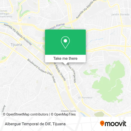 Albergue Temporal de DIF map