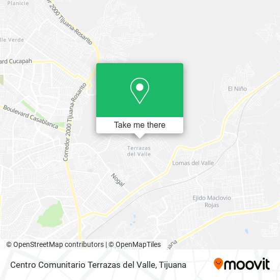 Centro Comunitario Terrazas del Valle map