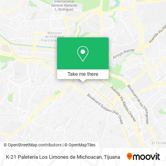 K-21 Paletería Los Limones de Michoacan map