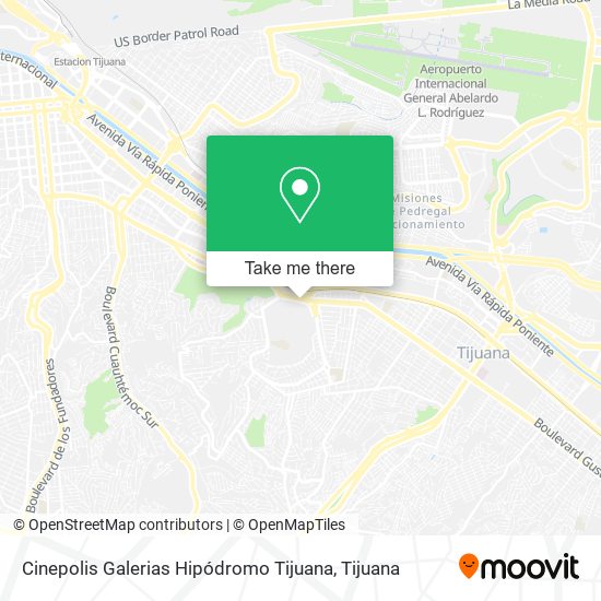 Mapa de Cinepolis Galerias Hipódromo Tijuana