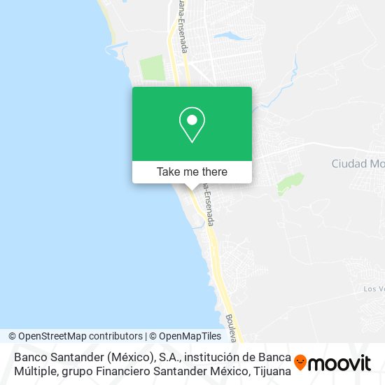 Banco Santander (México), S.A., institución de Banca Múltiple, grupo Financiero Santander México map