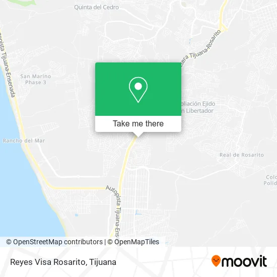 Reyes Visa Rosarito map