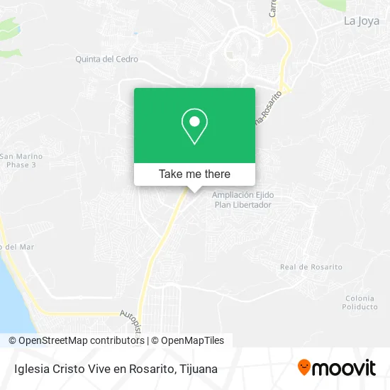 Mapa de Iglesia Cristo Vive en Rosarito
