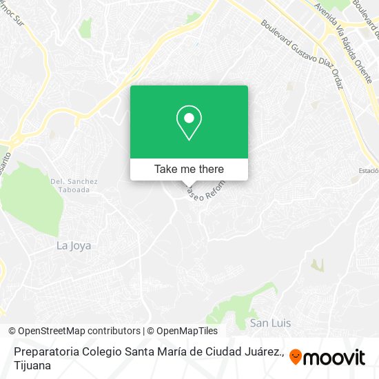 Mapa de Preparatoria Colegio Santa María de Ciudad Juárez.