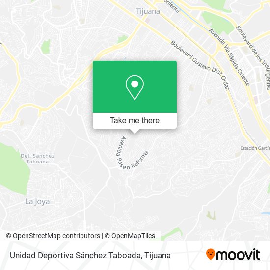 Mapa de Unidad Deportiva Sánchez Taboada