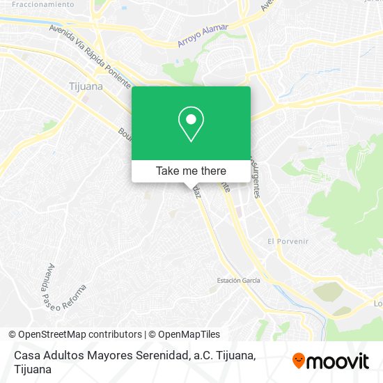 Casa Adultos Mayores Serenidad, a.C. Tijuana map