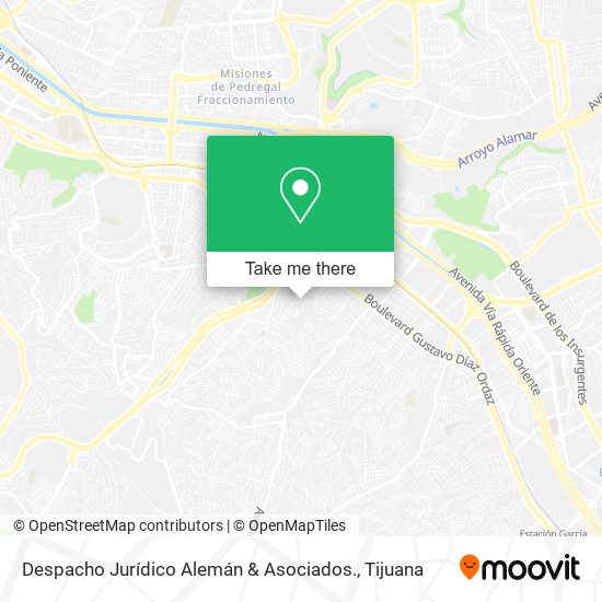 Mapa de Despacho Jurídico Alemán & Asociados.