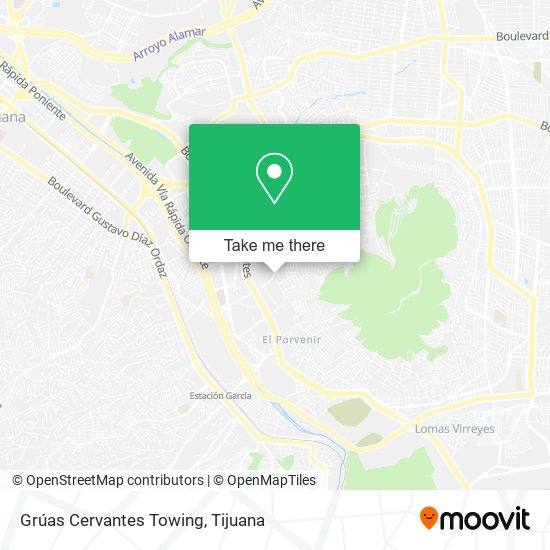 Grúas Cervantes Towing map