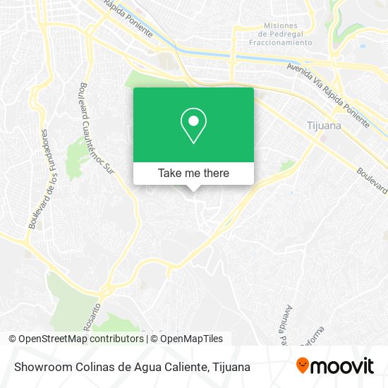 Showroom Colinas de Agua Caliente map