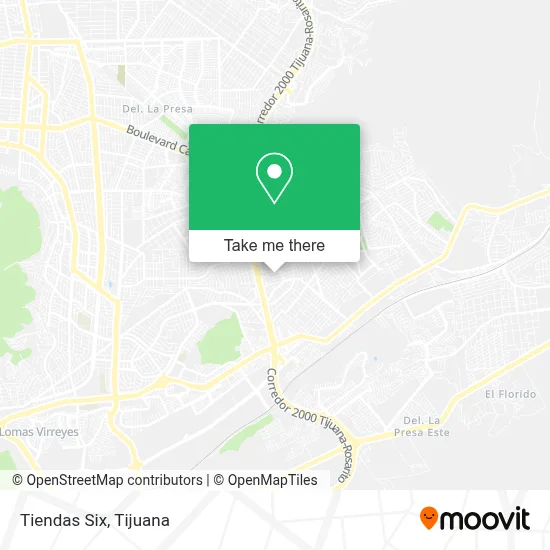 Tiendas Six map