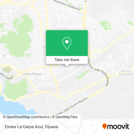Elotes La Carpa Azul map