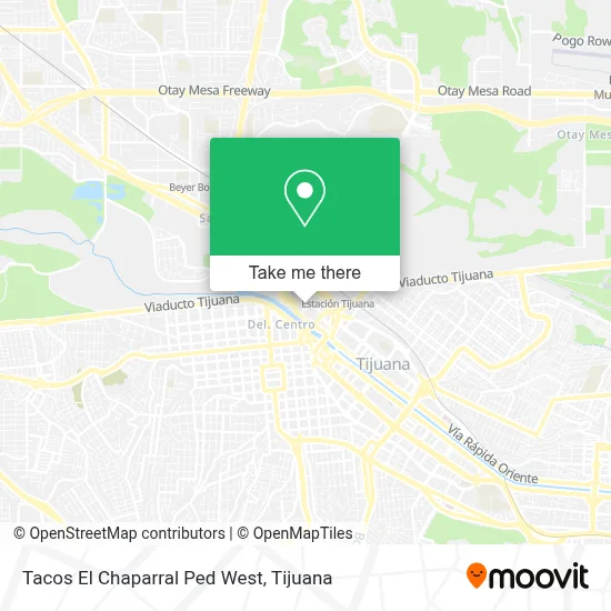 Tacos El Chaparral Ped West map