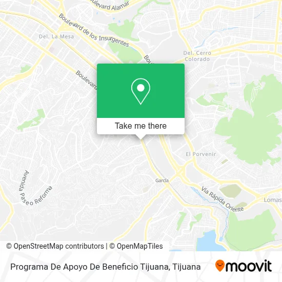 Programa De Apoyo De Beneficio Tijuana map