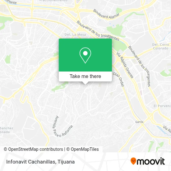 Infonavit Cachanillas map