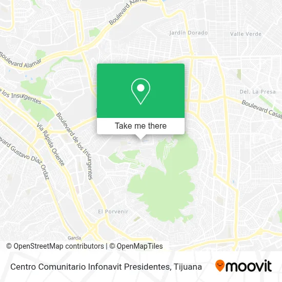 Centro Comunitario Infonavit Presidentes map