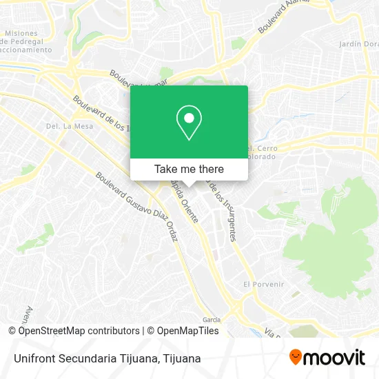 Unifront Secundaria Tijuana map