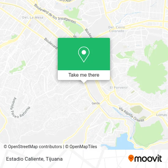 Estadio Caliente map