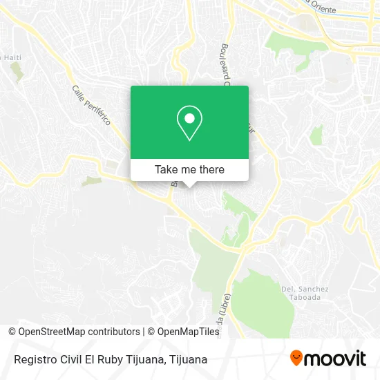 Registro Civil El Ruby Tijuana map