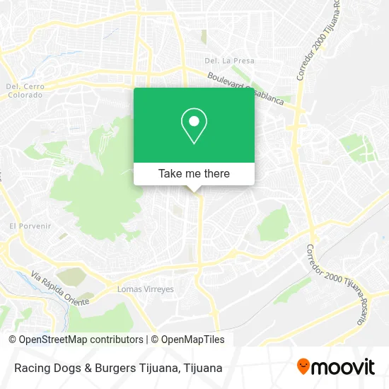 Racing Dogs & Burgers Tijuana map