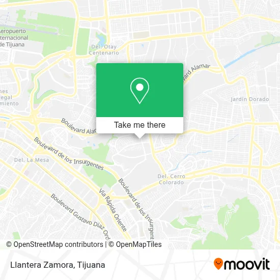 Llantera Zamora map