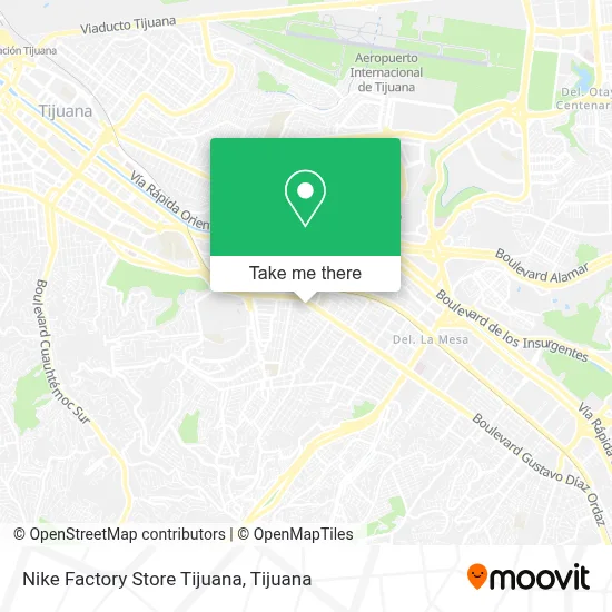 Nike Factory Store Tijuana map