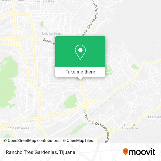 Rancho Tres Gardenias map