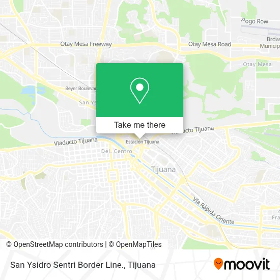 San Ysidro Sentri Border Line. map
