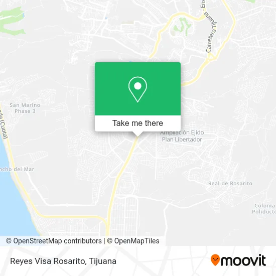Reyes Visa Rosarito map