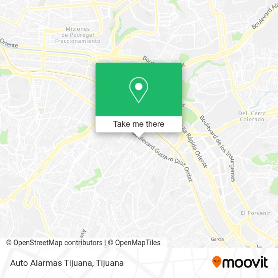 Auto Alarmas Tijuana map