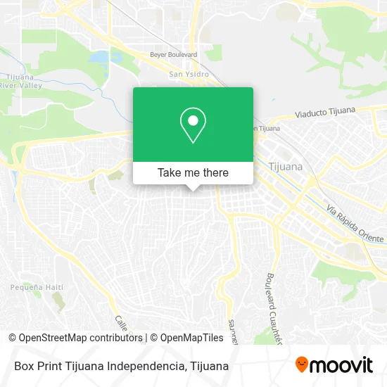 Box Print Tijuana Independencia map