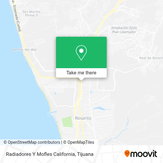 Radiadores Y Mofles California map